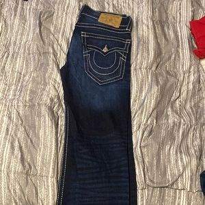 STRAIGHT DARK BLUE TRUE RELIGION JEANS/ SIZE: 33/ GREAT CONDITION!!